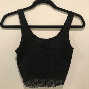 Black lace crop top! Size small or med!